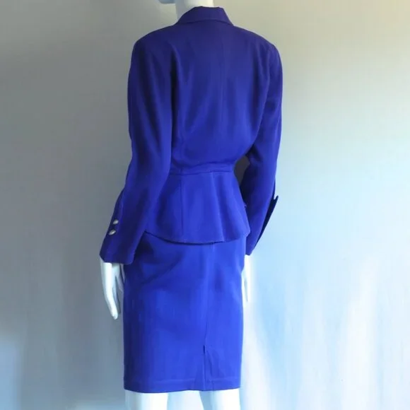 Thierry Mugler Indigo Wool Suit With Metal Accents - Picture 3 of 13